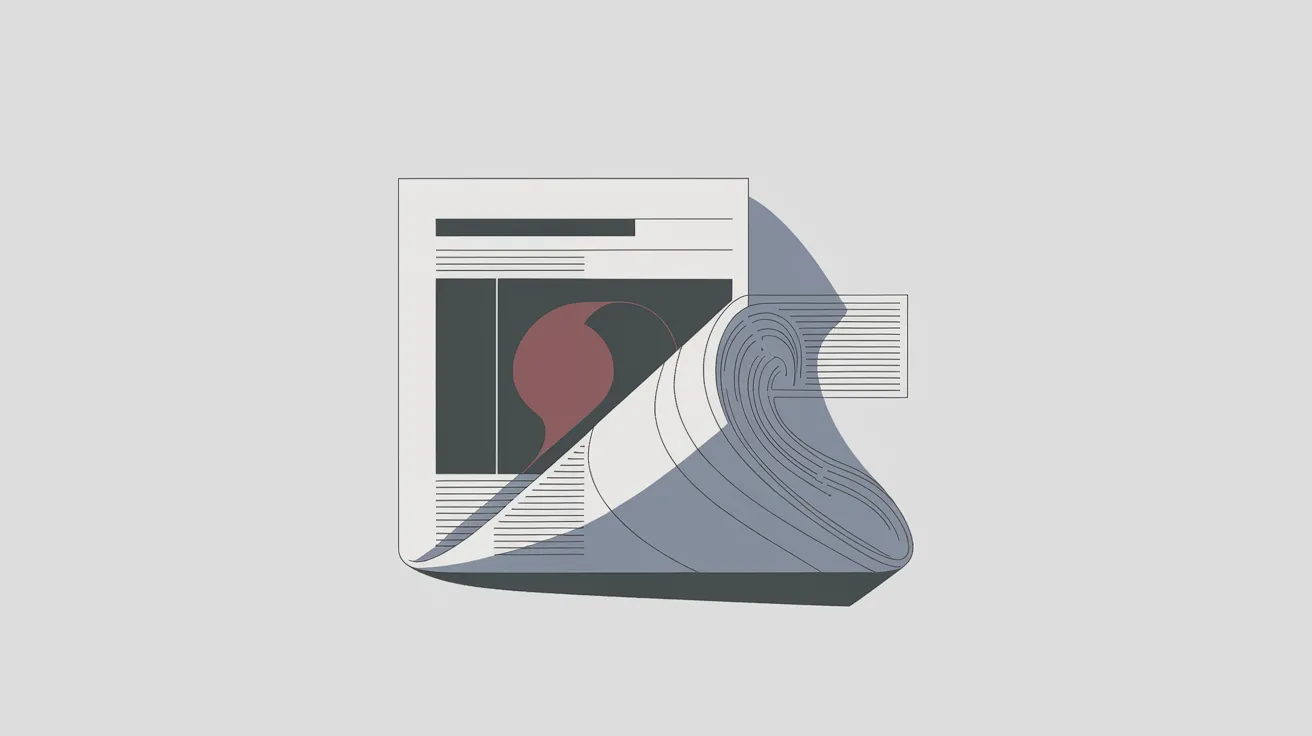 Ilustração editorial sobre chatbots de IA atuando como intermediários de notícias
