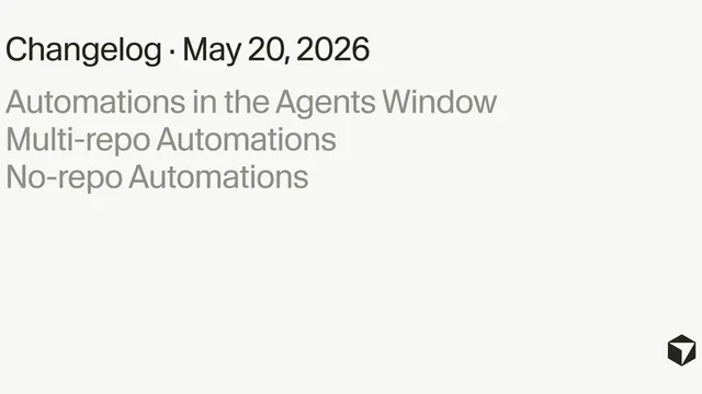 Interface do Cursor Automations mostrando opções multi-repo e templates de automações