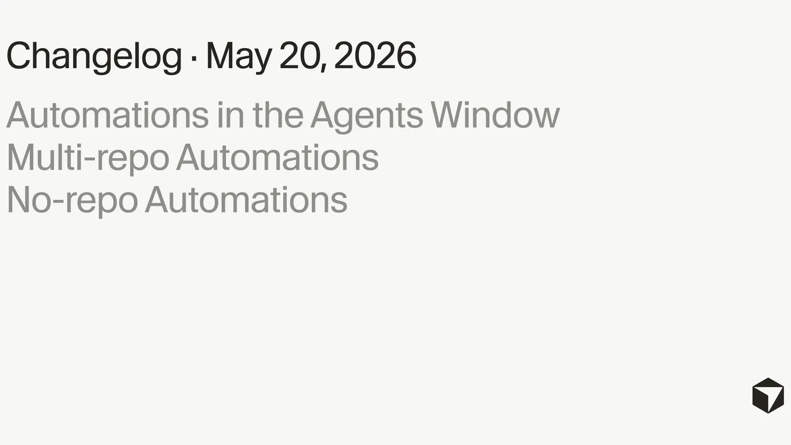 Interface do Cursor Automations mostrando opções multi-repo e templates de automações