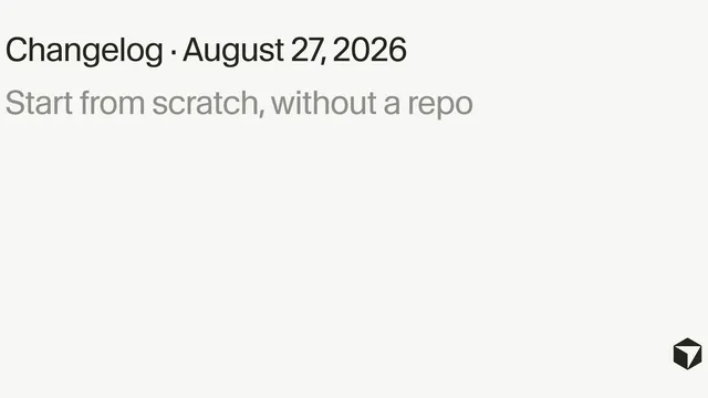 Interface do Cursor mostrando opção de iniciar projeto sem repositório externo