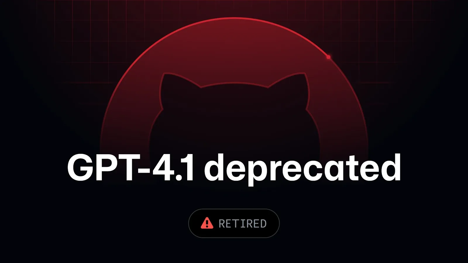 Ilustração editorial sobre a descontinuação do GPT-4.1 no GitHub Copilot