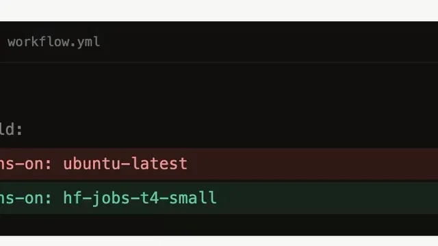 Fluxo de integração entre GitHub Actions e Hugging Face Jobs, destacando execução de CI em GPU