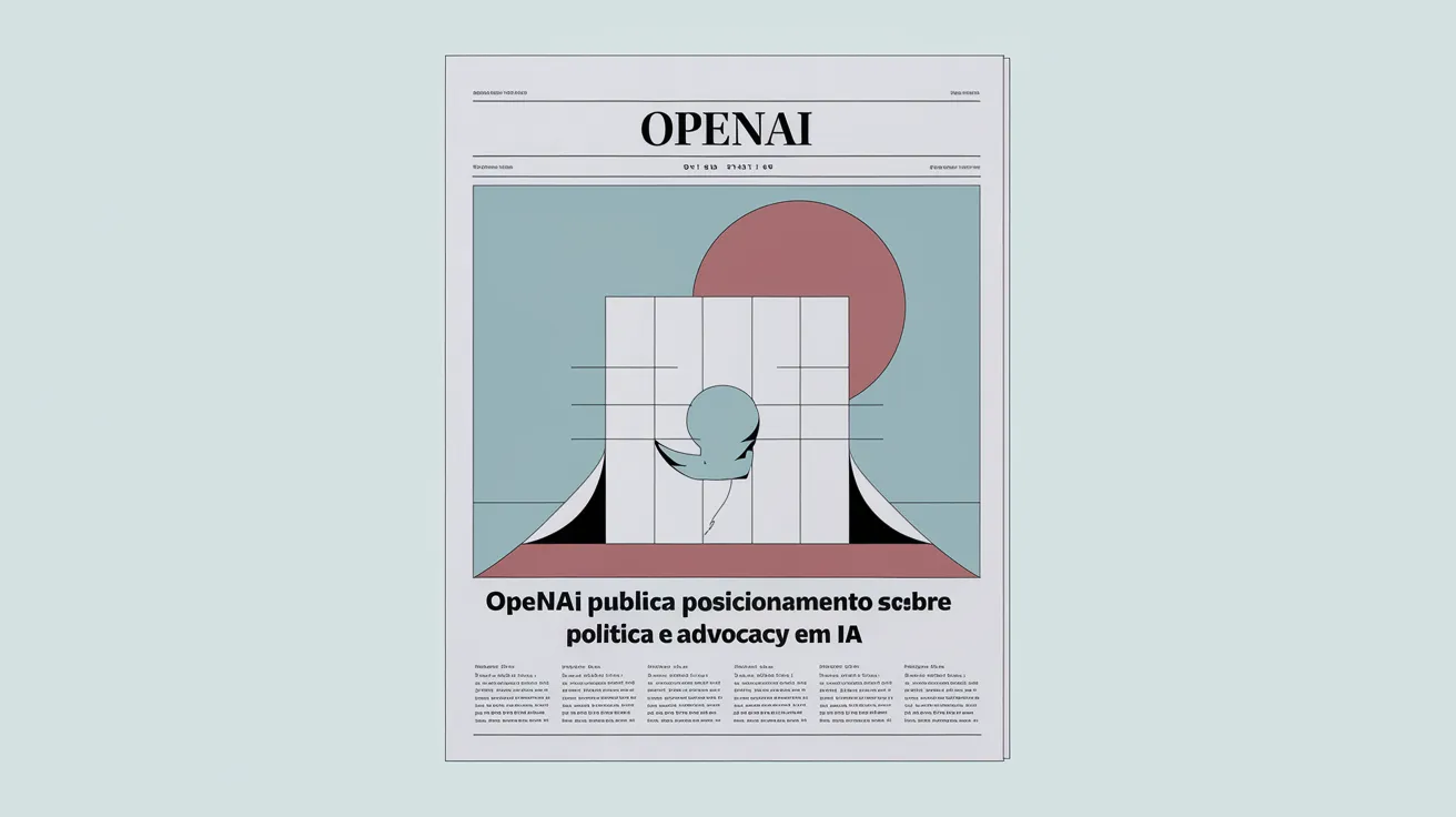 Sede da OpenAI com bandeira dos EUA ao fundo, representando o debate político