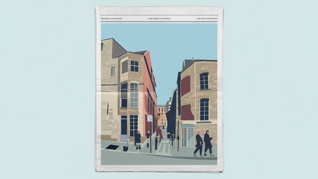 Ilustração editorial mostrando um smartphone processando IA localmente, sem nuvem