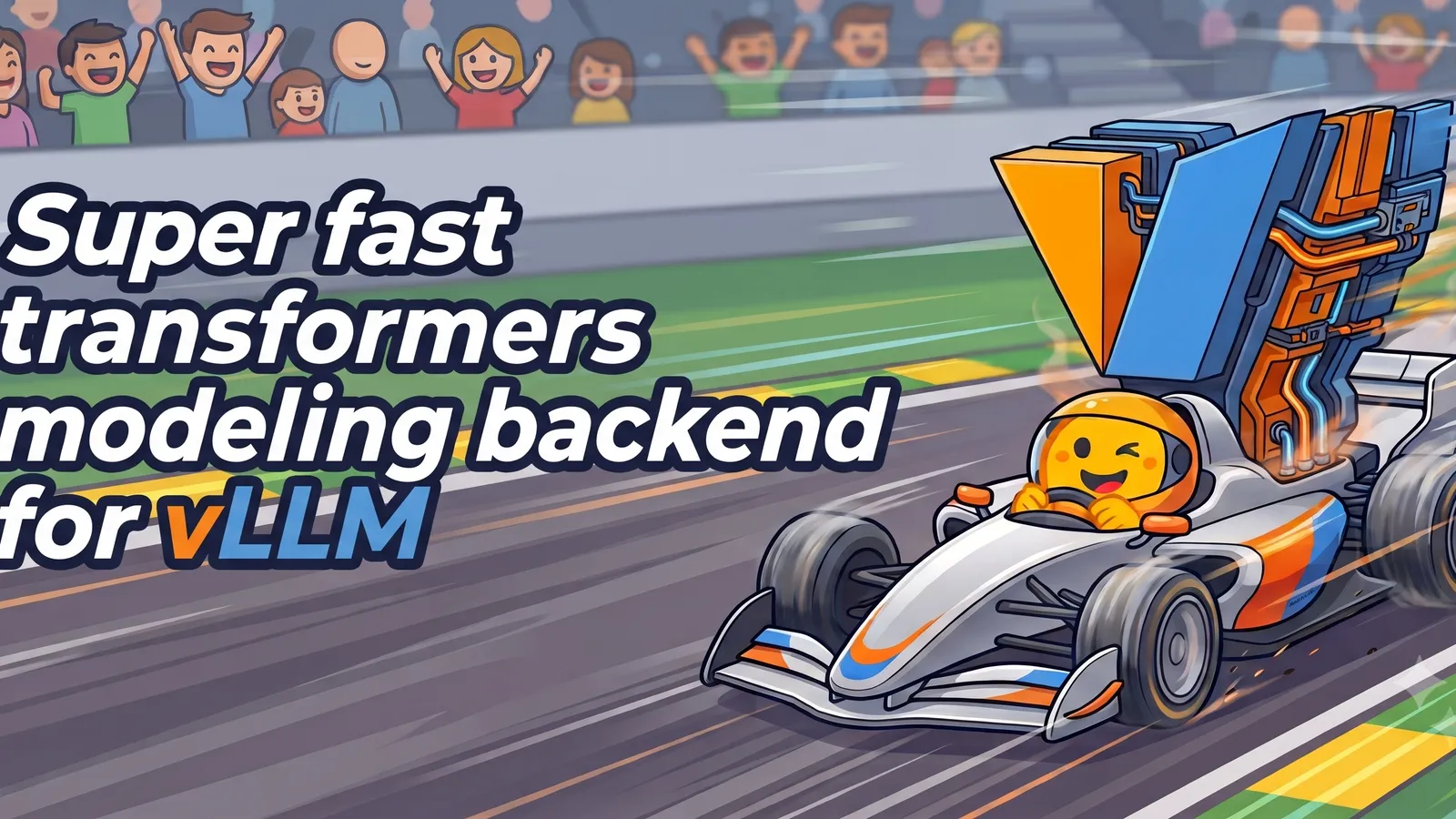 Ilustração de um pipeline de inferência mostrando integração entre transformers e vLLM