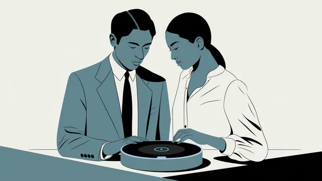 Ilustração editorial de um assistente virtual auxiliando clientes em sinistros de automóveis