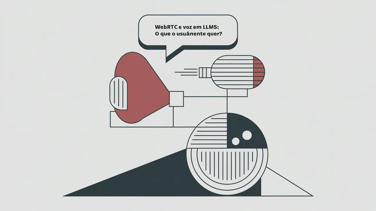 Ilustração de uma chamada de voz digital com áudio distorcido em uma interface de IA